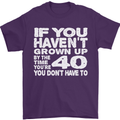 40th Birthday 40 Year Old Don't Grow Up Funny Mens T-Shirt 100% Cotton Purple