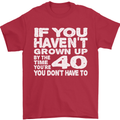 40th Birthday 40 Year Old Don't Grow Up Funny Mens T-Shirt 100% Cotton Red