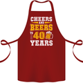40th Birthday 40 Year Old Funny Alcohol Cotton Apron 100% Organic Maroon