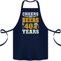 40th Birthday 40 Year Old Funny Alcohol Cotton Apron 100% Organic Navy Blue