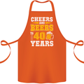 40th Birthday 40 Year Old Funny Alcohol Cotton Apron 100% Organic Orange