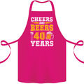 40th Birthday 40 Year Old Funny Alcohol Cotton Apron 100% Organic Pink