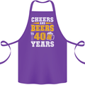 40th Birthday 40 Year Old Funny Alcohol Cotton Apron 100% Organic Purple