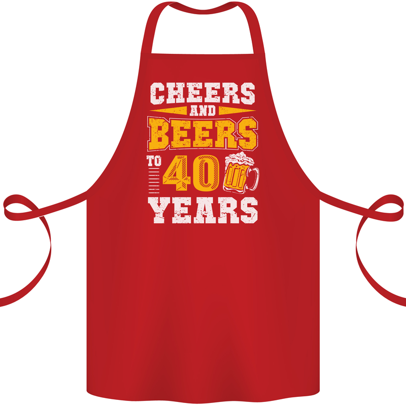 40th Birthday 40 Year Old Funny Alcohol Cotton Apron 100% Organic Red