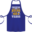 40th Birthday 40 Year Old Funny Alcohol Cotton Apron 100% Organic Royal Blue
