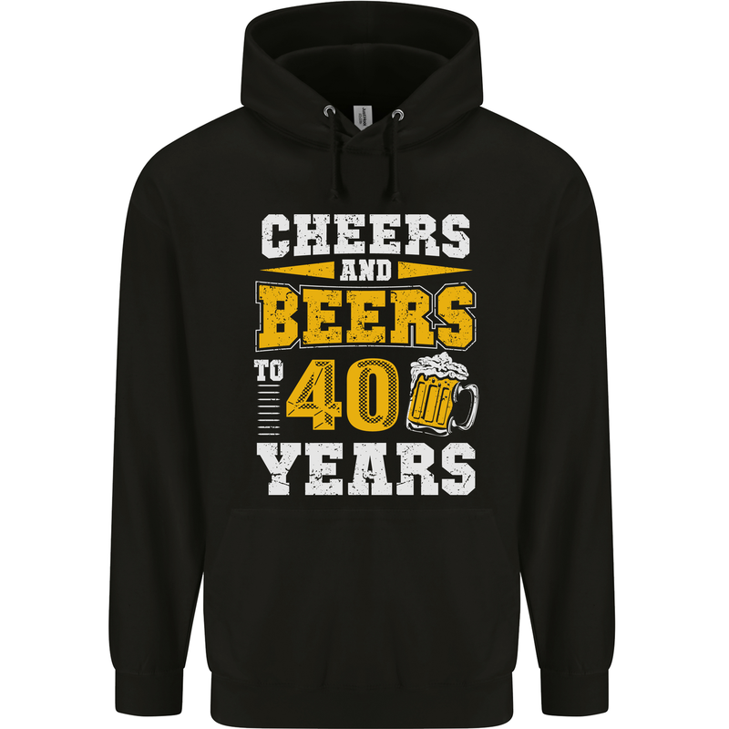 40th Birthday 40 Year Old Funny Alcohol Mens 80% Cotton Hoodie Black