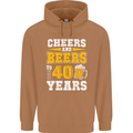 40th Birthday 40 Year Old Funny Alcohol Mens 80% Cotton Hoodie Caramel Latte