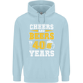 40th Birthday 40 Year Old Funny Alcohol Mens 80% Cotton Hoodie Light Blue
