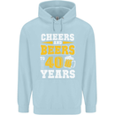 40th Birthday 40 Year Old Funny Alcohol Mens 80% Cotton Hoodie Light Blue