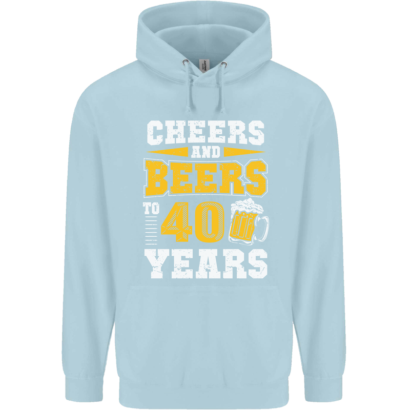 40th Birthday 40 Year Old Funny Alcohol Mens 80% Cotton Hoodie Light Blue