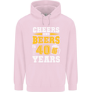 40th Birthday 40 Year Old Funny Alcohol Mens 80% Cotton Hoodie Light Pink