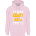 40th Birthday 40 Year Old Funny Alcohol Mens 80% Cotton Hoodie Light Pink