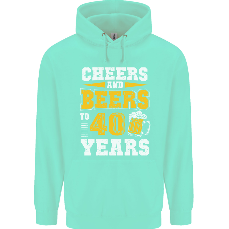 40th Birthday 40 Year Old Funny Alcohol Mens 80% Cotton Hoodie Peppermint