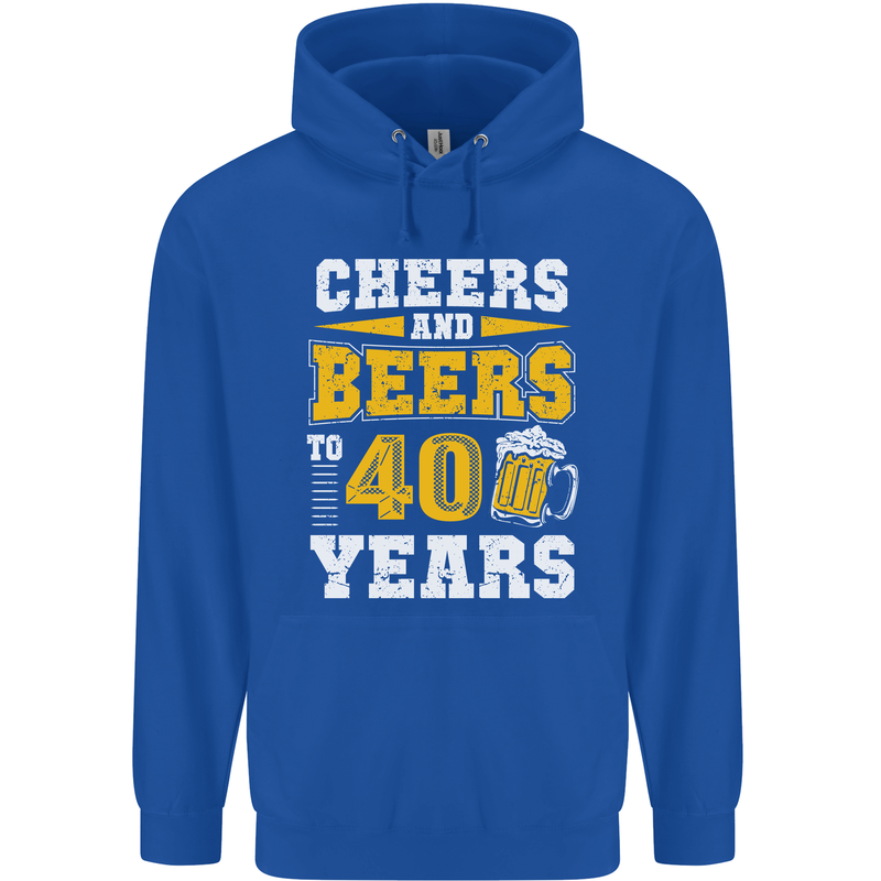 40th Birthday 40 Year Old Funny Alcohol Mens 80% Cotton Hoodie Royal Blue