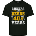 40th Birthday 40 Year Old Funny Alcohol Mens Cotton T-Shirt Tee Top Black