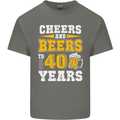 40th Birthday 40 Year Old Funny Alcohol Mens Cotton T-Shirt Tee Top Charcoal