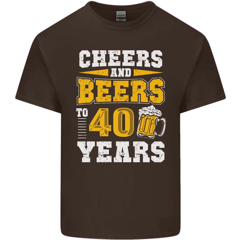 40th Birthday 40 Year Old Funny Alcohol Mens Cotton T-Shirt Tee Top Dark Chocolate
