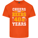 40th Birthday 40 Year Old Funny Alcohol Mens Cotton T-Shirt Tee Top Orange