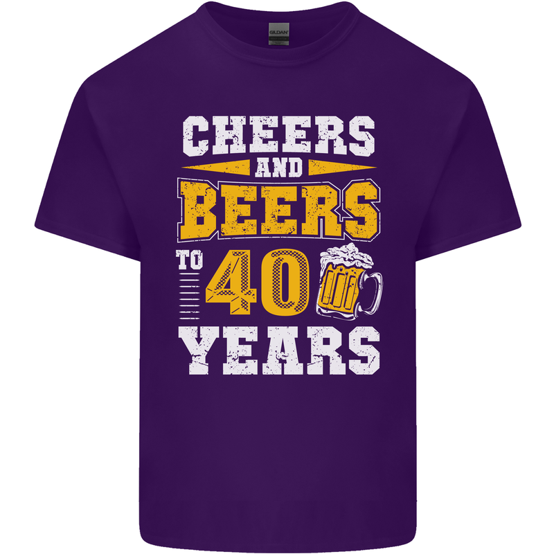 40th Birthday 40 Year Old Funny Alcohol Mens Cotton T-Shirt Tee Top Purple