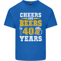 40th Birthday 40 Year Old Funny Alcohol Mens Cotton T-Shirt Tee Top Royal Blue