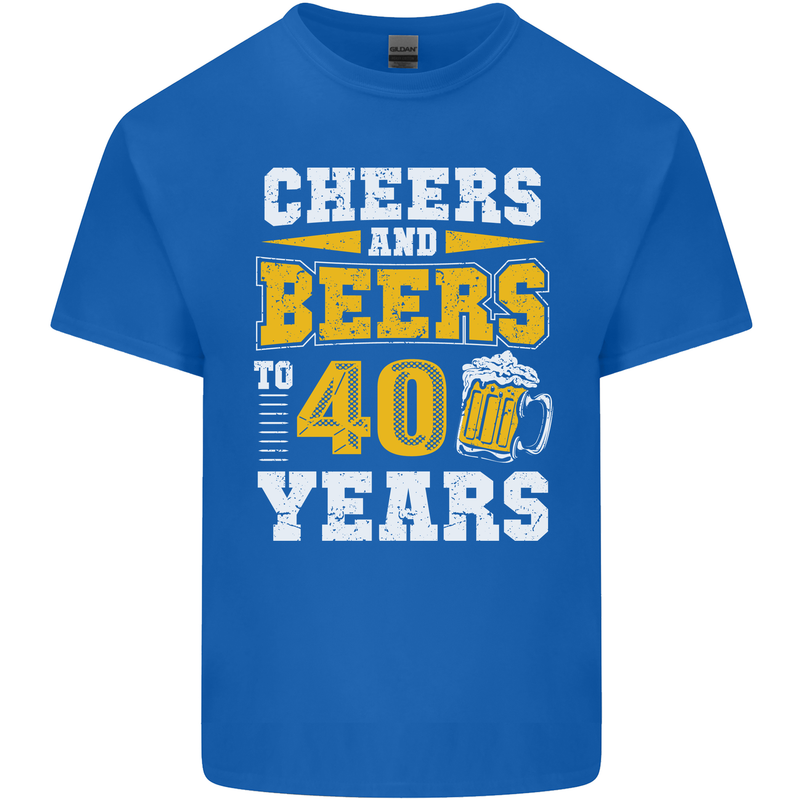 40th Birthday 40 Year Old Funny Alcohol Mens Cotton T-Shirt Tee Top Royal Blue