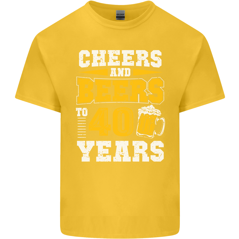 40th Birthday 40 Year Old Funny Alcohol Mens Cotton T-Shirt Tee Top Yellow