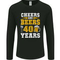 40th Birthday 40 Year Old Funny Alcohol Mens Long Sleeve T-Shirt Black