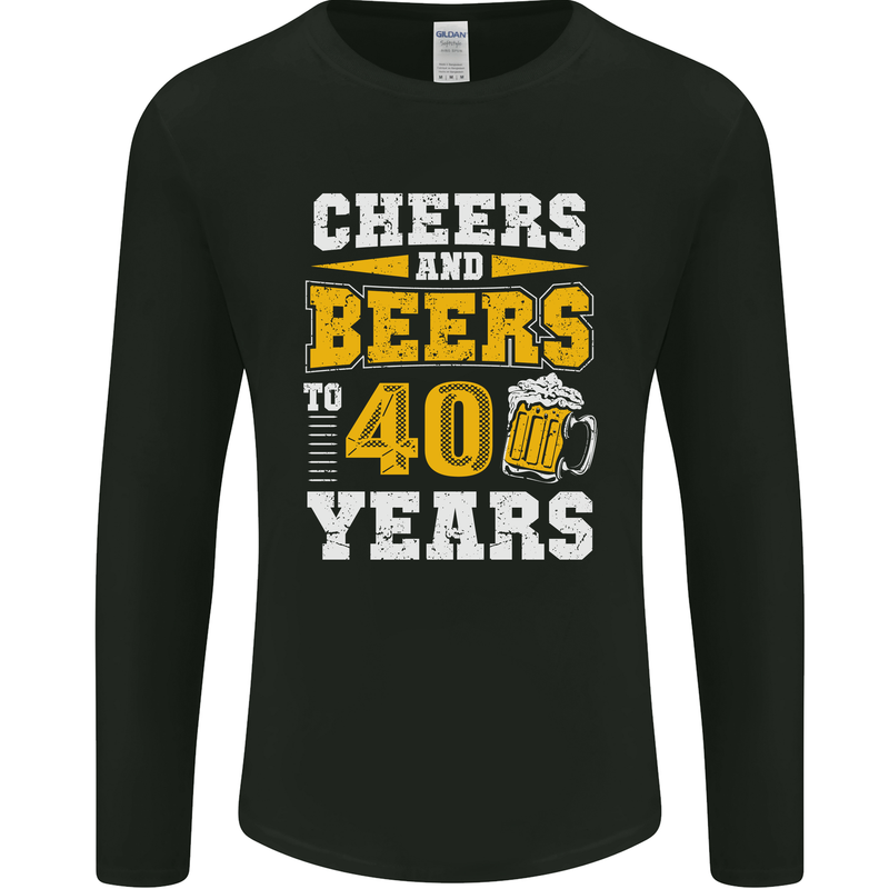 40th Birthday 40 Year Old Funny Alcohol Mens Long Sleeve T-Shirt Black