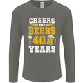 40th Birthday 40 Year Old Funny Alcohol Mens Long Sleeve T-Shirt Charcoal