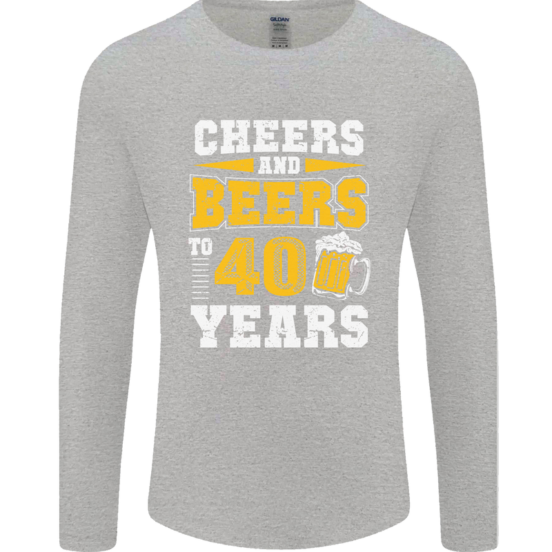 40th Birthday 40 Year Old Funny Alcohol Mens Long Sleeve T-Shirt Sports Grey