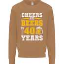 40th Birthday 40 Year Old Funny Alcohol Mens Sweatshirt Jumper Caramel Latte