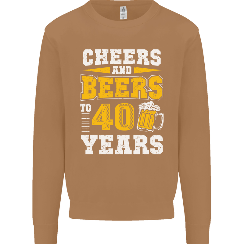 40th Birthday 40 Year Old Funny Alcohol Mens Sweatshirt Jumper Caramel Latte
