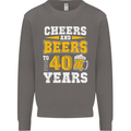 40th Birthday 40 Year Old Funny Alcohol Mens Sweatshirt Jumper Charcoal
