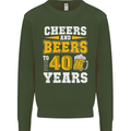 40th Birthday 40 Year Old Funny Alcohol Mens Sweatshirt Jumper Forest Green