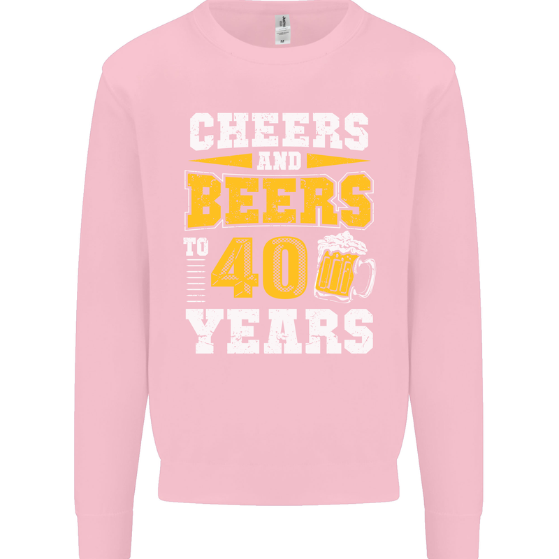 40th Birthday 40 Year Old Funny Alcohol Mens Sweatshirt Jumper Light Pink