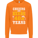 40th Birthday 40 Year Old Funny Alcohol Mens Sweatshirt Jumper Orange