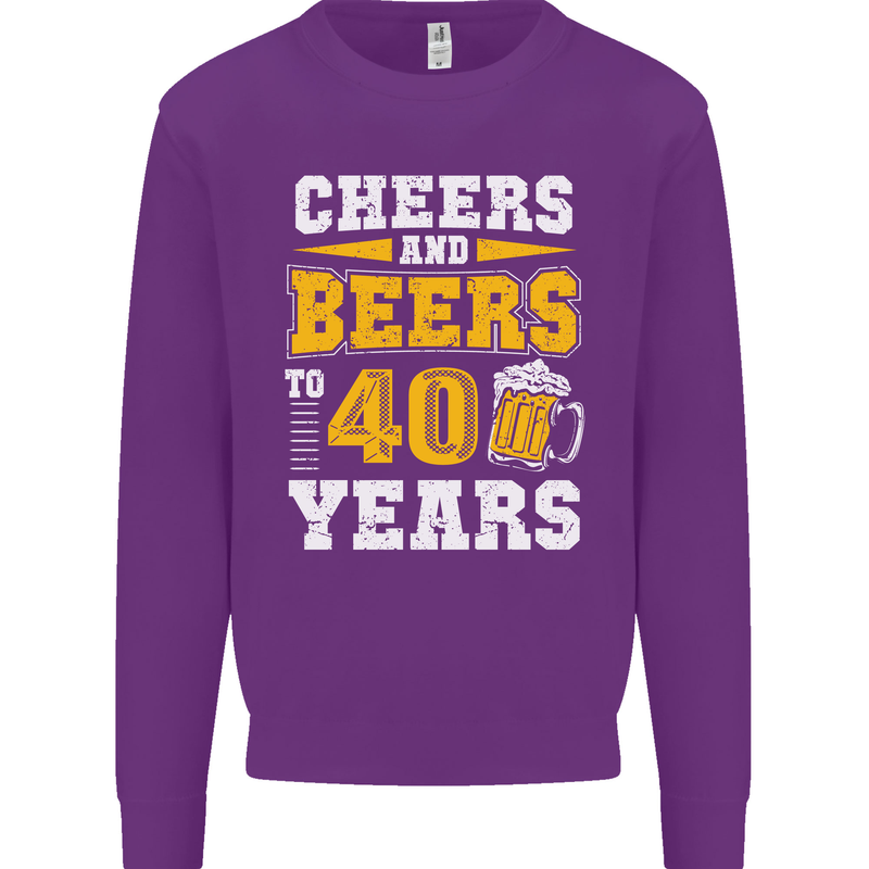 40th Birthday 40 Year Old Funny Alcohol Mens Sweatshirt Jumper Purple