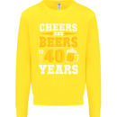 40th Birthday 40 Year Old Funny Alcohol Mens Sweatshirt Jumper Yellow