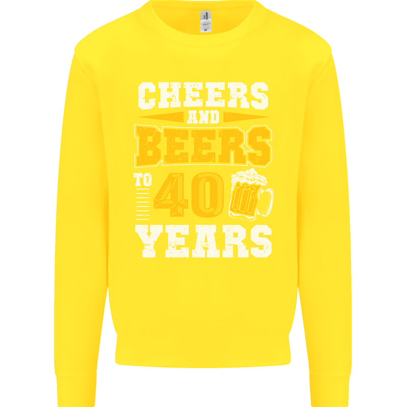 40th Birthday 40 Year Old Funny Alcohol Mens Sweatshirt Jumper Yellow