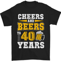 40th Birthday 40 Year Old Funny Alcohol Mens T-Shirt 100% Cotton Black