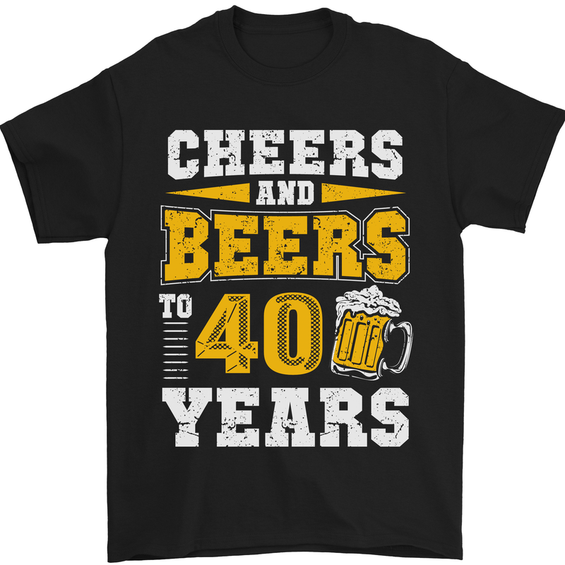40th Birthday 40 Year Old Funny Alcohol Mens T-Shirt 100% Cotton Black
