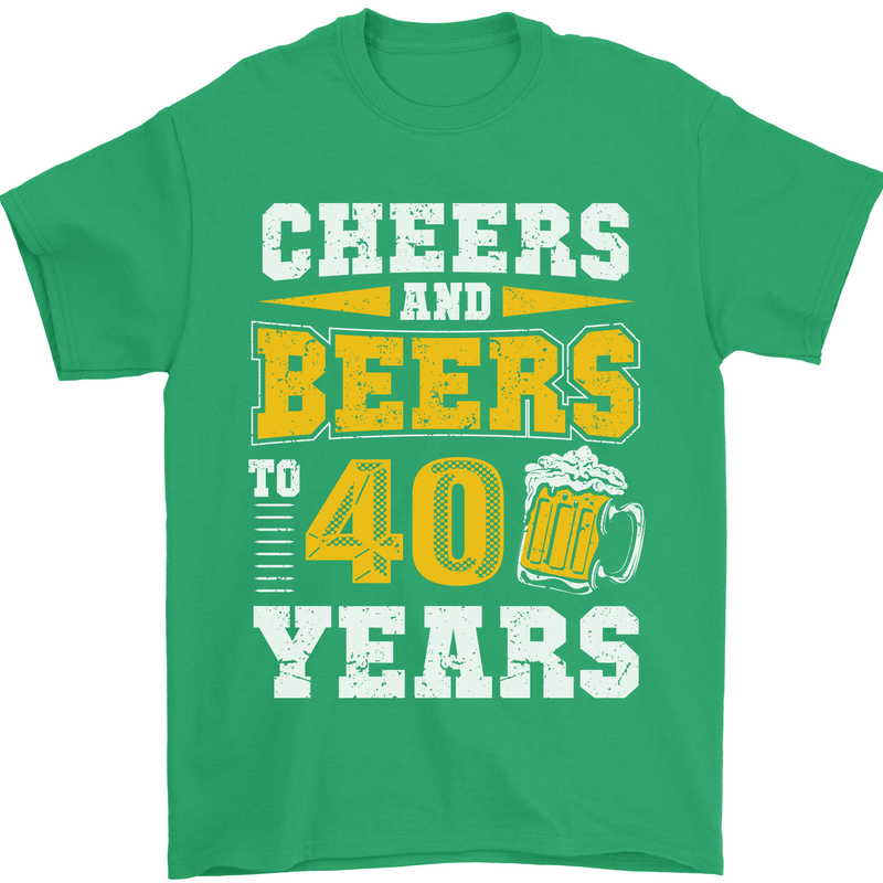 40th Birthday 40 Year Old Funny Alcohol Mens T-Shirt 100% Cotton Irish Green