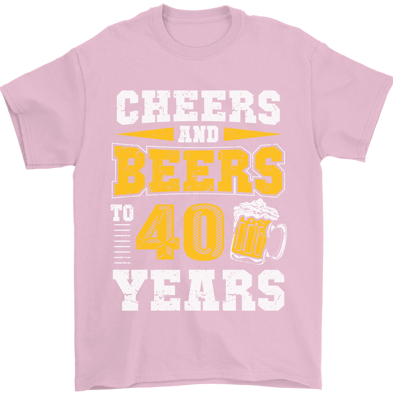 40th Birthday 40 Year Old Funny Alcohol Mens T-Shirt 100% Cotton Light Pink