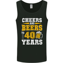 40th Birthday 40 Year Old Funny Alcohol Mens Vest Tank Top Black