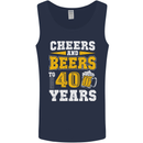 40th Birthday 40 Year Old Funny Alcohol Mens Vest Tank Top Navy Blue