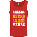 40th Birthday 40 Year Old Funny Alcohol Mens Vest Tank Top Red