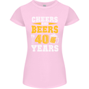 40th Birthday 40 Year Old Funny Alcohol Womens Petite Cut T-Shirt Light Pink