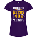40th Birthday 40 Year Old Funny Alcohol Womens Petite Cut T-Shirt Purple