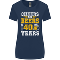 40th Birthday 40 Year Old Funny Alcohol Womens Wider Cut T-Shirt Navy Blue