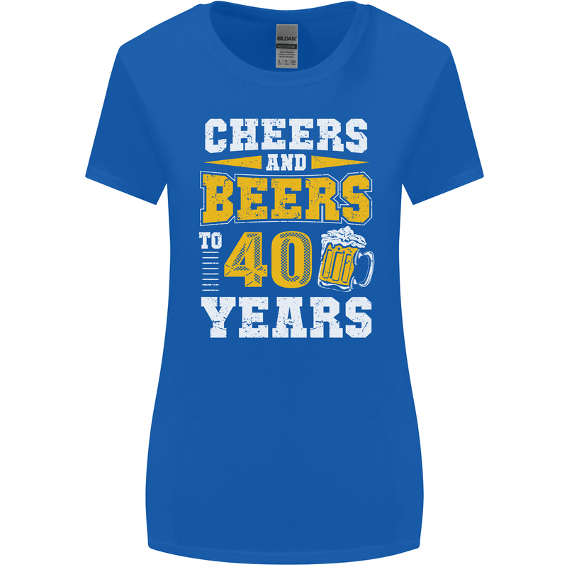 40th Birthday 40 Year Old Funny Alcohol Womens Wider Cut T-Shirt Royal Blue